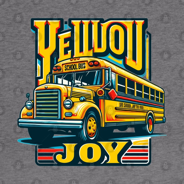 Vintage School Bus, Yellow Joy by Vehicles-Art